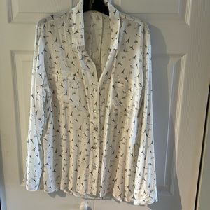 Blouse just living size xl color white new with tag 100% rayon